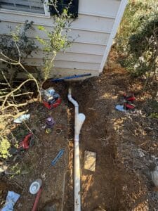 new sewer tie in in Raleigh