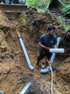 backyard sewer section repair
