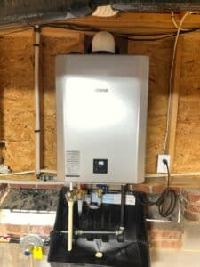 Rinnai tankless heater installed