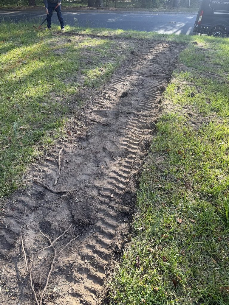 AFTER — compacted trench line | Compacted trench after a water line replacement in Raleigh, NC